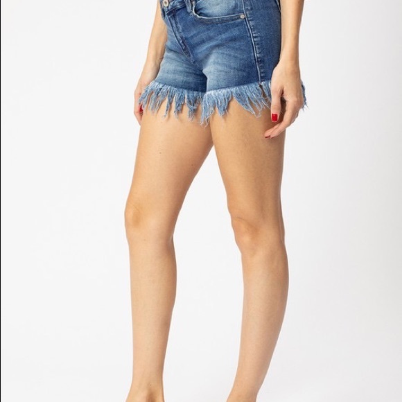 KanCan Fray Denim Shorts - Picture 4 of 8
